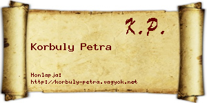 Korbuly Petra névjegykártya